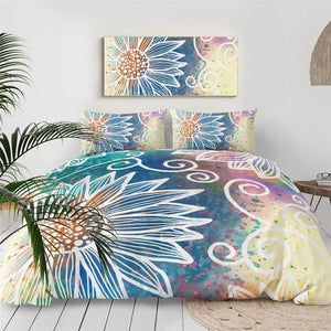 Boho Flower Pattern Comforter Set - Beddingify