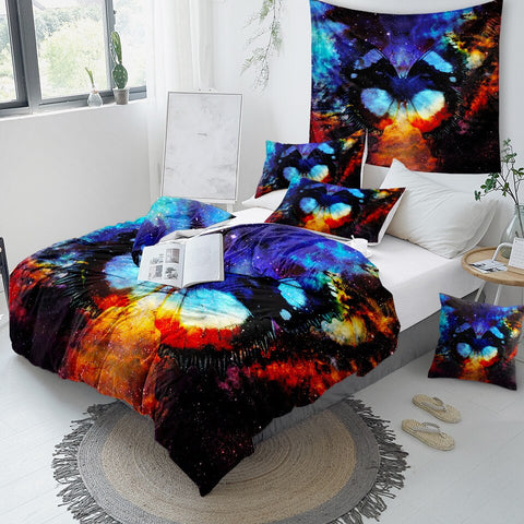 Image of Cosmic Space Butterfly Bedding Set - Beddingify