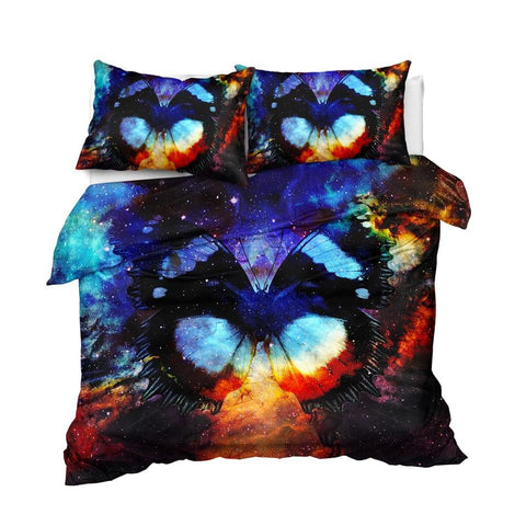 Image of Cosmic Space Butterfly Comforter Set - Beddingify