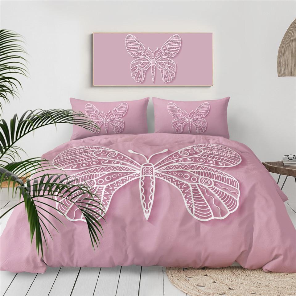 Pink Butterfly Comforter Set - Beddingify