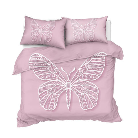 Image of Pink Butterfly Comforter Set - Beddingify