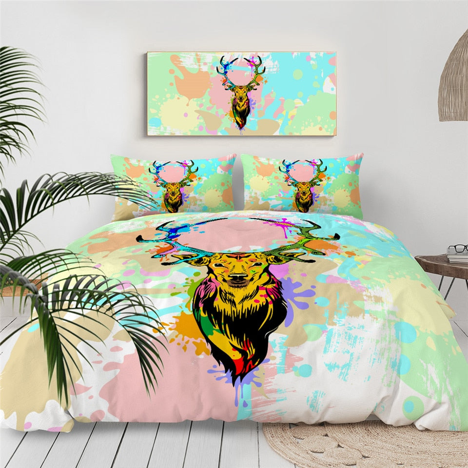 Colorful Elk Bedding Set - Beddingify