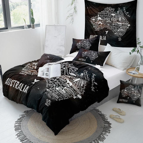 Image of Symbol Australia Map Comforter Set - Beddingify