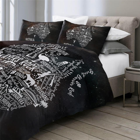 Image of Symbol Australia Map Comforter Set - Beddingify