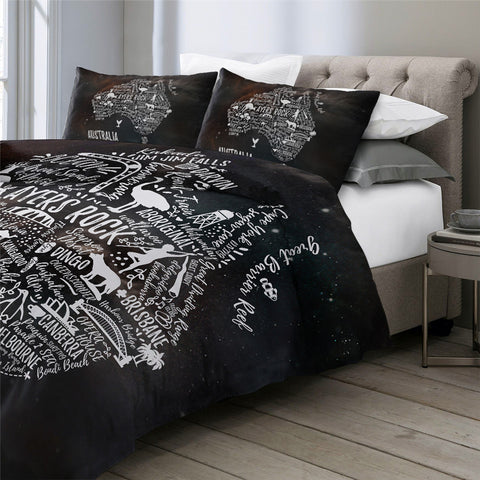 Image of Symbol Australia Map Bedding Set - Beddingify