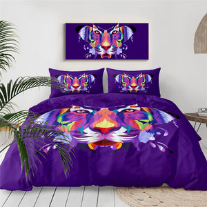 Butterfly and Tiger Face Comforter Set - Beddingify
