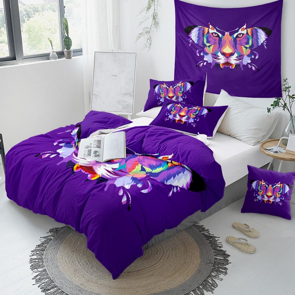 Butterfly and Tiger Face Comforter Set - Beddingify