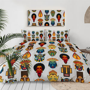 African Ethnic Masks Bedding Set - Beddingify