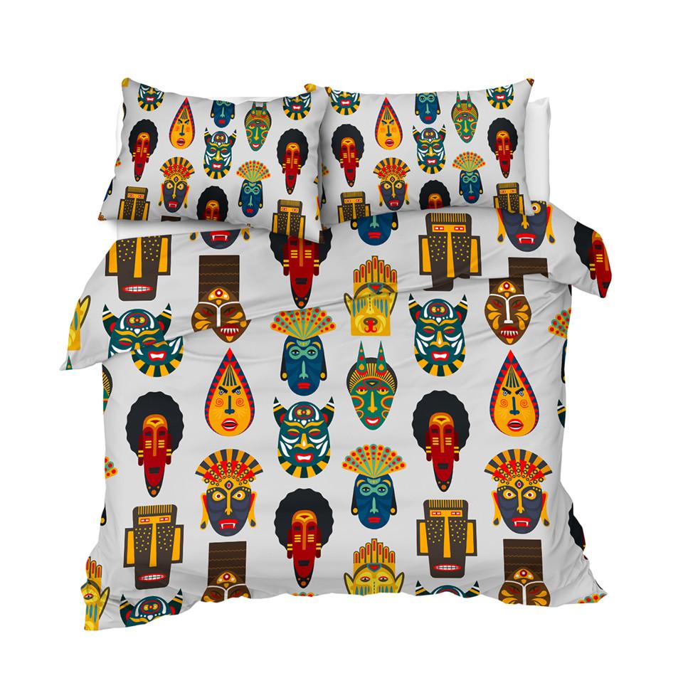 African Ethnic Mask Comforter Set - Beddingify