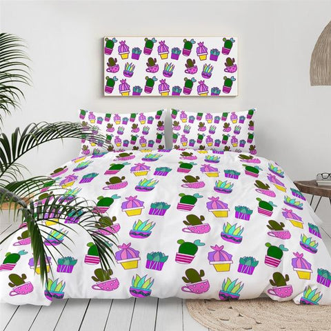 Image of Potted Cactus Comforter Set - Beddingify
