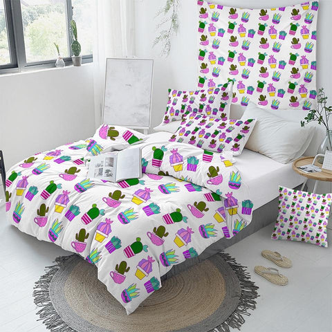 Image of Potted Cactus Comforter Set - Beddingify