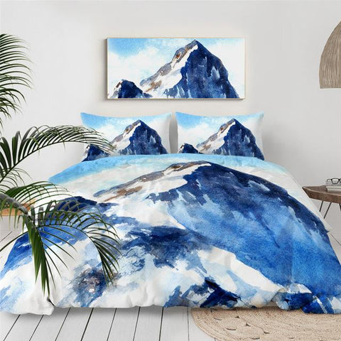 Image of Snow Mountain Landscape Comforter Set - Beddingify