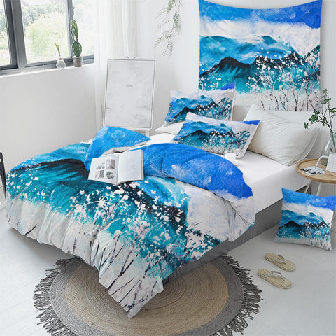 Image of White Snow Mountain Comforter Set - Beddingify