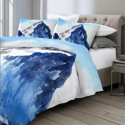 Image of Snow Mountain Landscape Comforter Set - Beddingify