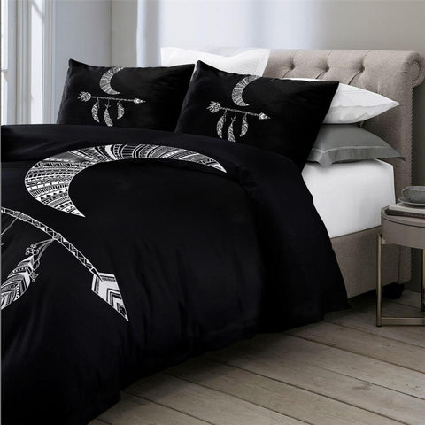 Image of Black Tribal Arrows Ethnic Comforter Set - Beddingify