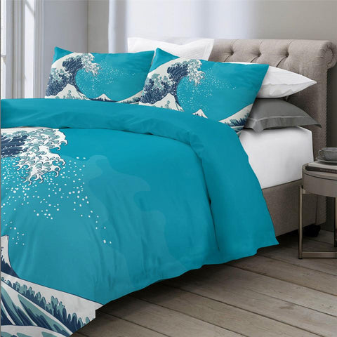 Image of Great Wave Comforter Set - Beddingify