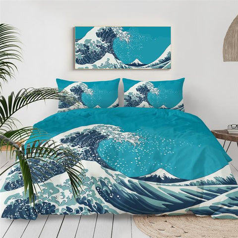 Image of Great Wave Comforter Set - Beddingify