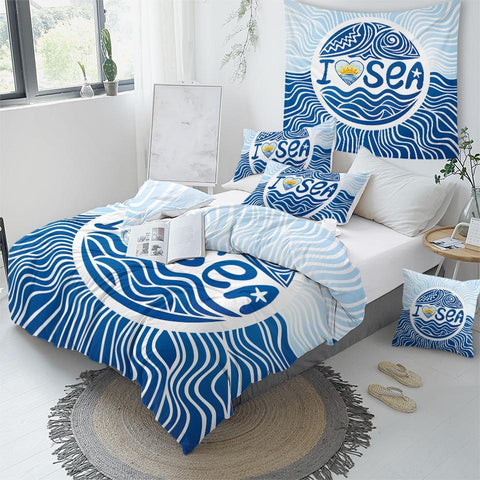 Image of I Love Sea Comforter Set - Beddingify