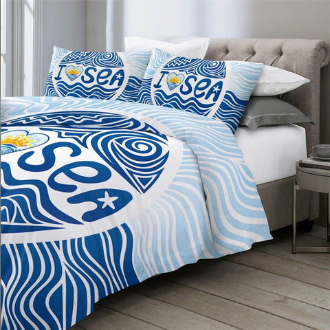 Image of I Love Sea Comforter Set - Beddingify