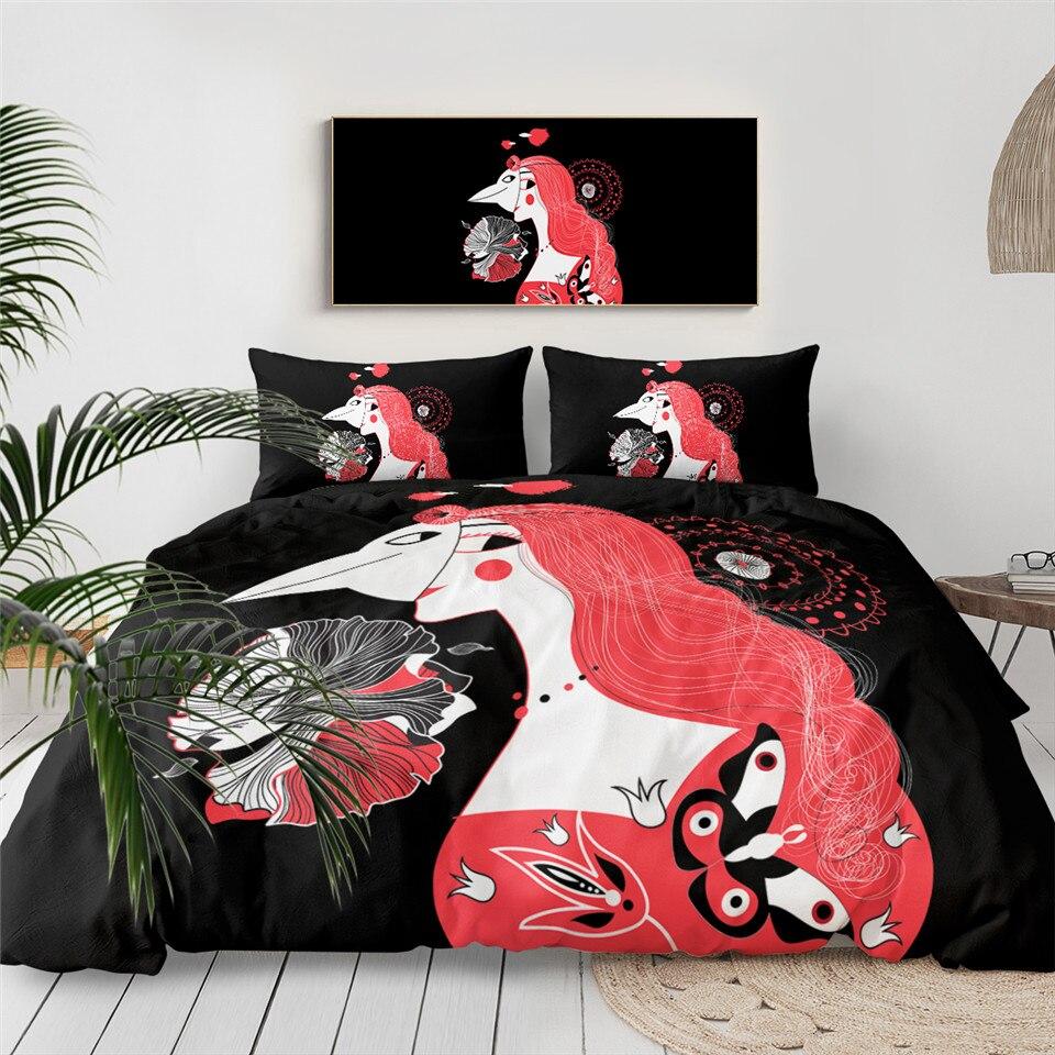 Girl Portrait Butterfly Comforter Set - Beddingify
