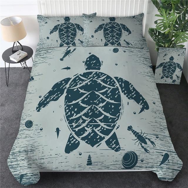 Dark Turtle Comforter Set - Beddingify