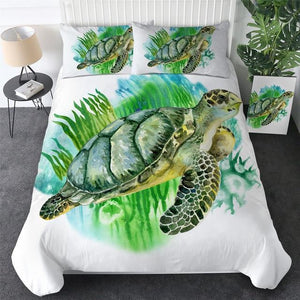 Green Turtle Comforter Set - Beddingify