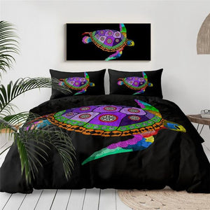 Black Turtles Comforter Set - Beddingify