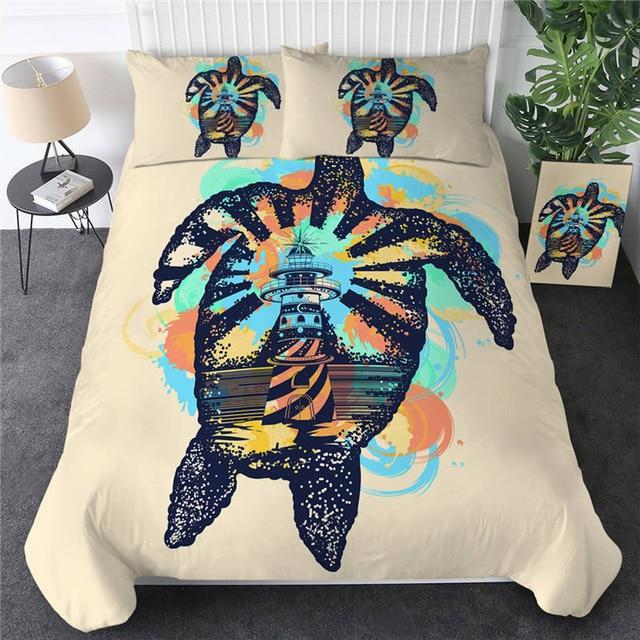 Lighthouse Turtle Comforter Set - Beddingify