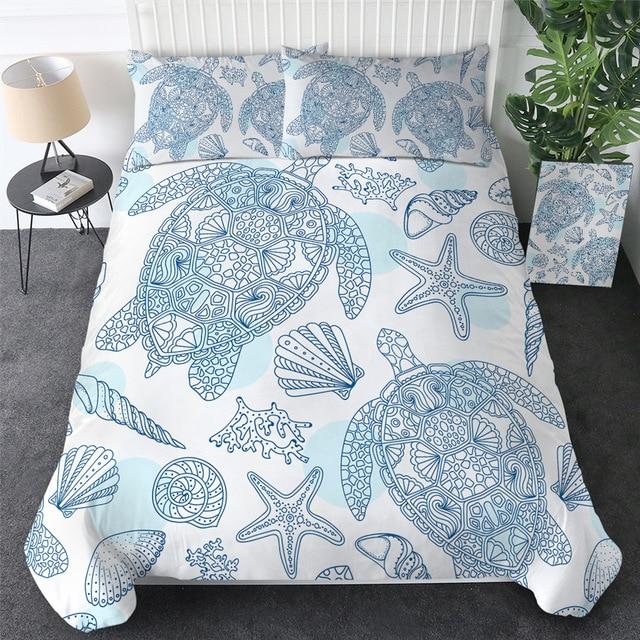 Light Blue Turtles Comforter Set - Beddingify