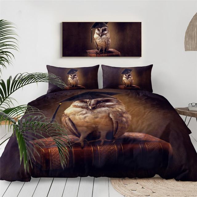 Book And Owl Comforter Set - Beddingify