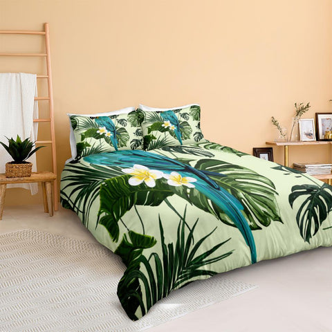 Image of Palm Leaves Parrot Bedding Set - Beddingify