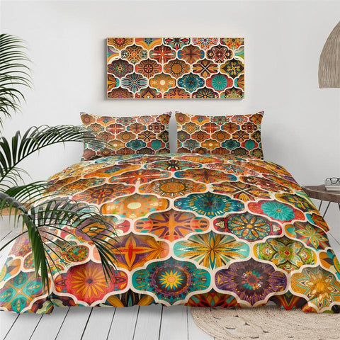 Image of Boho Flower Comforter Set - Beddingify