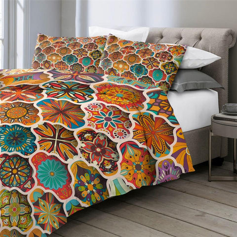 Image of Boho Flower Comforter Set - Beddingify