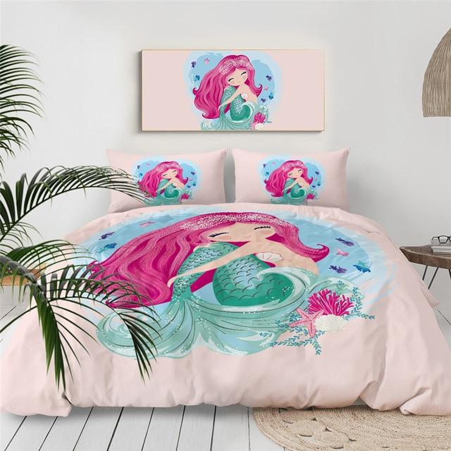 Pink Mermaid Girls Comforter Set - Beddingify