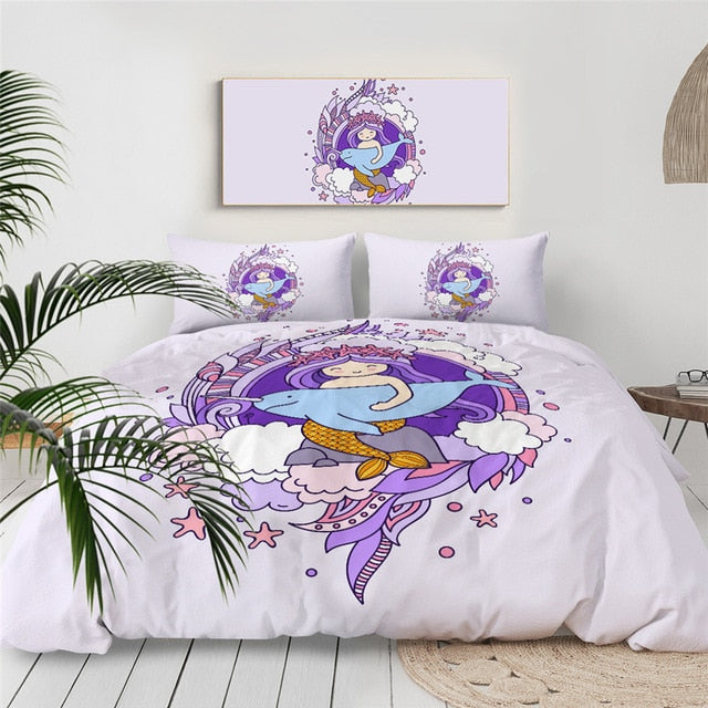 Purple Mermaid Girls Bedding Set - Beddingify