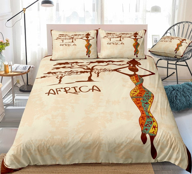 African Tribal Woman Bedding Set - Beddingify