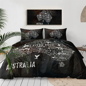 Symbol Australia Map Bedding Set - Beddingify