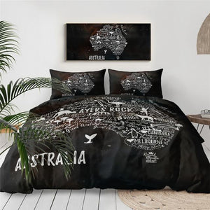 Symbol Australia Map Comforter Set - Beddingify