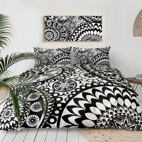 Image of Black Bohemian Floral Bedding Set - Beddingify
