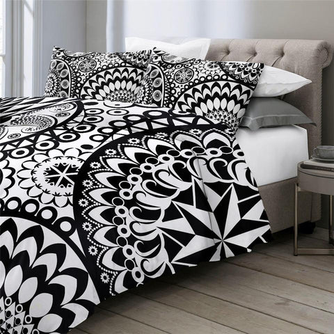 Image of Black Bohemian Floral Comforter Set - Beddingify