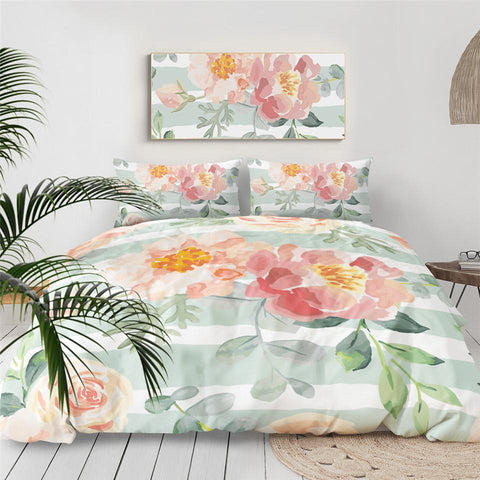 Image of Painting Flowers Comforter Set - Beddingify