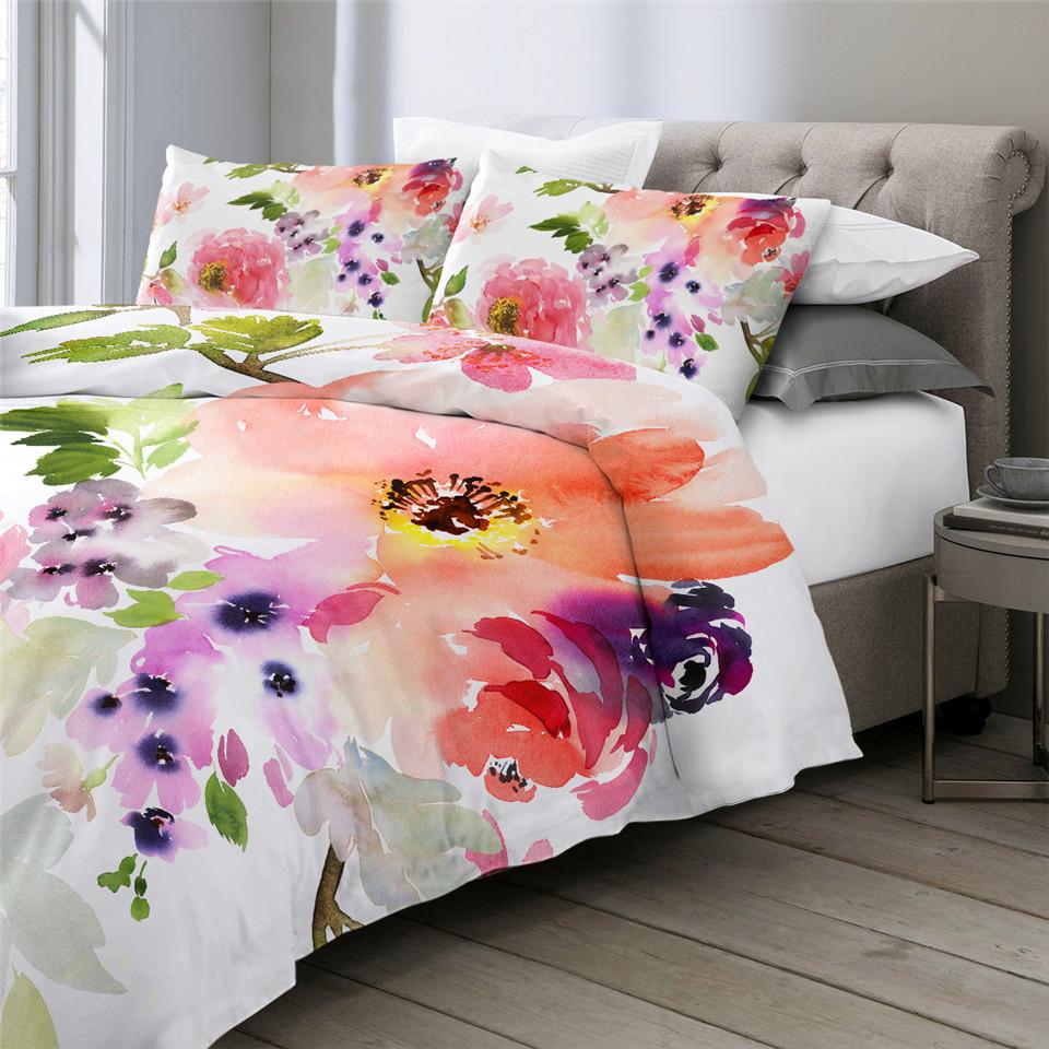 Watercolor Flowers Comforter Set - Beddingify