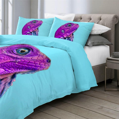 Image of Purple Lizard Comforter Set - Beddingify