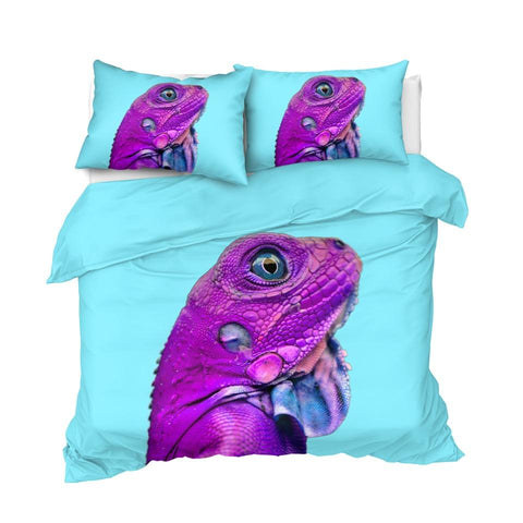 Image of Purple Lizard Comforter Set - Beddingify