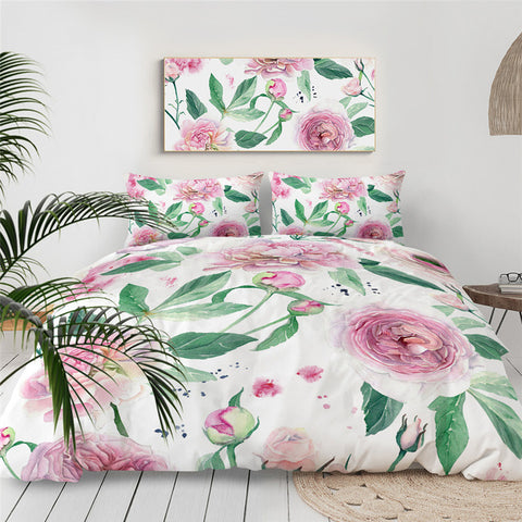 Image of Roses And Leaves Bedding Set - Beddingify