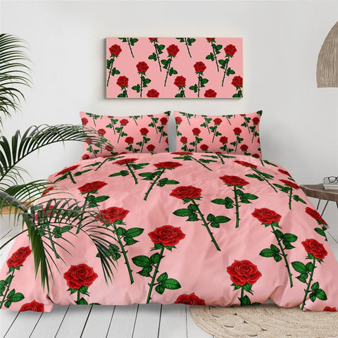 Image of Red Roses Bedding Set - Beddingify