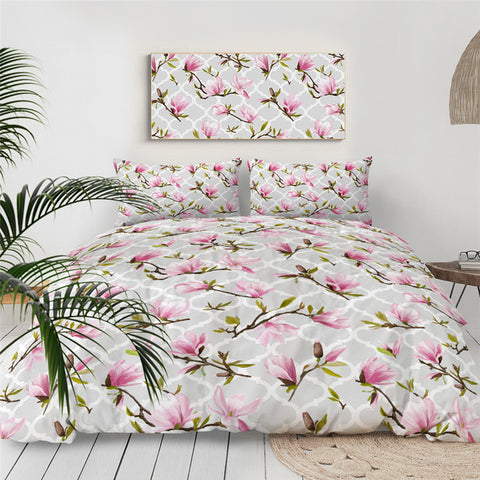 Image of Pink Flowers Bedding Set - Beddingify