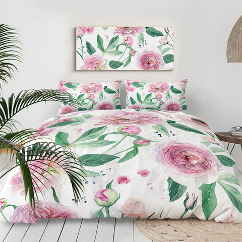 Image of Roses And Leaves Comforter Set - Beddingify