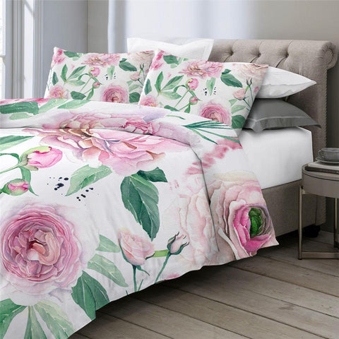 Image of Roses And Leaves Comforter Set - Beddingify