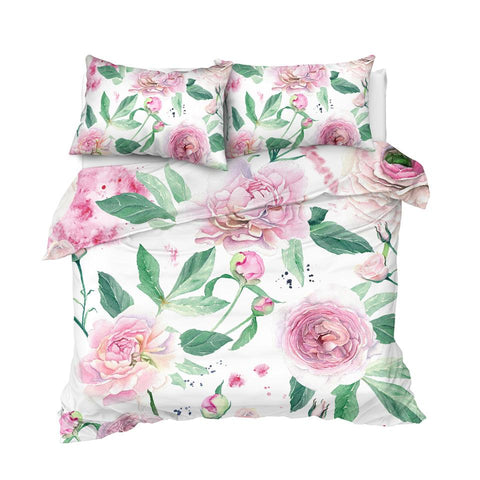 Image of Roses And Leaves Comforter Set - Beddingify